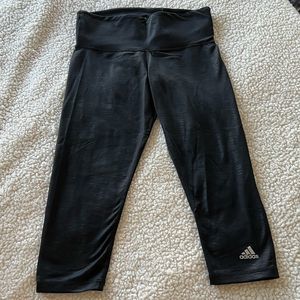 𝅺Like 🆕 Adidas Black Climalite Mid-Rise Cropped Leggings, Size S